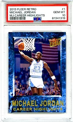 2013 Michael Jordan Fleer Ultra Career Highlights PSA 10 POP 1/1 Gem Retro MJ #1 • $15.50