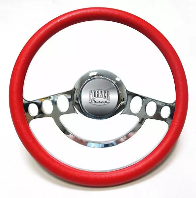 Billet & Red Steering Wheel For Flaming River Ididit Steering Column 14  • $165.82