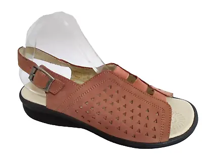 Padders Joy Dusty Pink Leather Flat Ladies Sandals Uk 6 - Eur 39 • £19.95