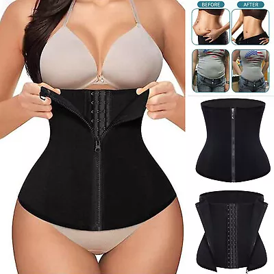 Women Waist Trainer Cincher Trimmer Sweat Belt Body Shaper Gym Shapewear Corset • £9.79