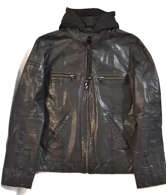 7 Diamonds 8200 Tokyo Leather Jacket With Hood Men's Size L Black • $180