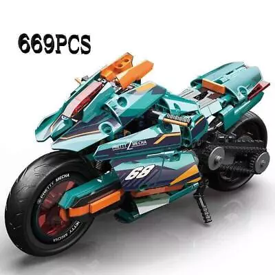 Building Blocks MOC MY88017 Cyberpunk Green Motorcycle Bricks Model DIY Kids Toy • £46.43