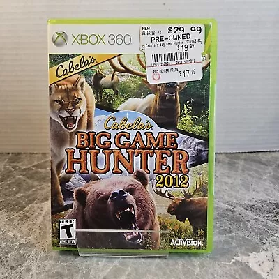 Cabela's Big Game Hunter 2012 (Microsoft Xbox 360 2011) • $13