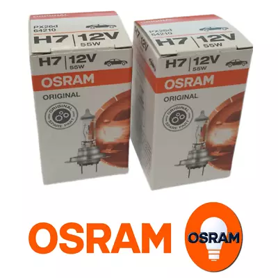 £8.49 • Buy Osram H7 12v | 55w Px26d 64210 Pack Of 2 Halogen Headlight Dip Fog Bulbs Lamp