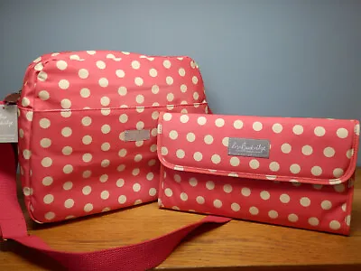 LISA BUCKRIDGE / SHRUTI - New - Red Spotty Oilskin Changing/diaper Bag With Mat • £13