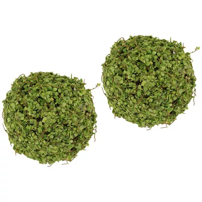  2 Pcs Artificial Topiary Green Home Decor Simulated Moss Ball Large • £13.38