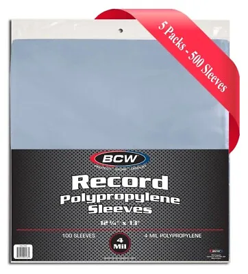 500 BCW 33 RPM Thick Vinyl Record Sleeves Protectors Clear LPs Holders 4 Mil Bag • $105.67
