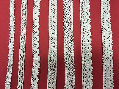 Cotton Crochet Lace Trim ECRU Cream Ribbon Craft Vintage Scallop 10-23mm METRE • £1.99