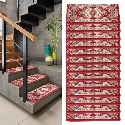 $95.03 • Buy 25.59in13Pcs Non-Slip Washable Stair Treads Carpet Mats Polyester Self-Adhesive
