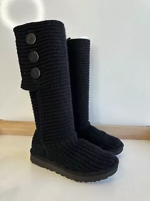 UGG Cardy Women's Classic Boots / Black Wool Knit / US 6 • $23.95