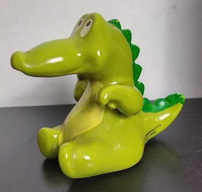 Signed Green Dragon Dinosaur Animated Ceramic Art Pottery Made Brazil Mauricio • $39
