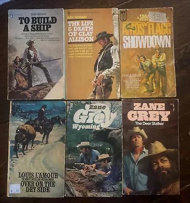 Western Paperback Lot Of 6 Vintage Mixed Authors/titles Cowboys • $6.99