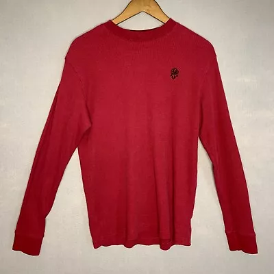 South Pole Mens Embroidered Stretch Thermal Waffle Knit Crew Neck Shirt M Red • $5.40