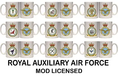 ROYAL AUXILIARY AIR FORCE RAF MILITARY 11oz & 15oz MUG (MI37) SQUADRONS • £8.99