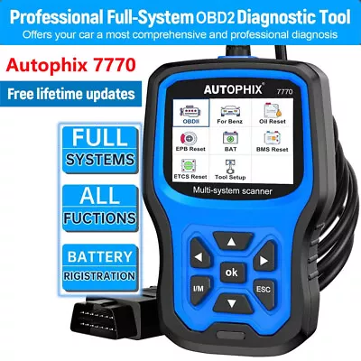 $129.99 • Buy AUTOPHIX 7770 Fits Mercedes Benz All System OBD2 Scanner Car Diagnostic ABS SRS
