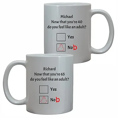 £10.95 • Buy Personalised Mens Adult Birthday Gift Him Now That You're Mug Nob Knob Name Age