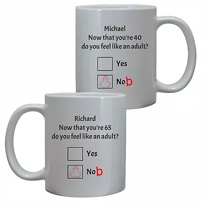 Personalised Mens Adult Birthday Gift Him Now That You're Mug Nob Knob Name Age • £10.95