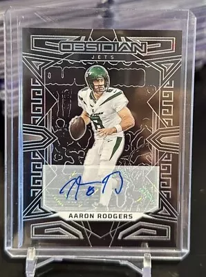 2023 Panini Obsidian AARON RODGERS Silver AUTO #75 New York Jets QB • $175