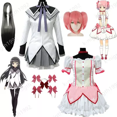 Anime Puella Magi Madoka Magica Akemi Homura Kaname Madoka Cosplay Costume Dress • $19.88