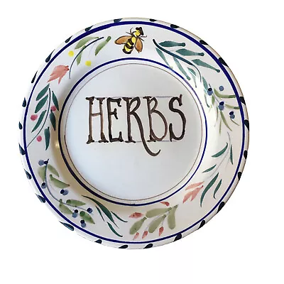 Bruce Stebner Faience Herbs 10” Plate • $90