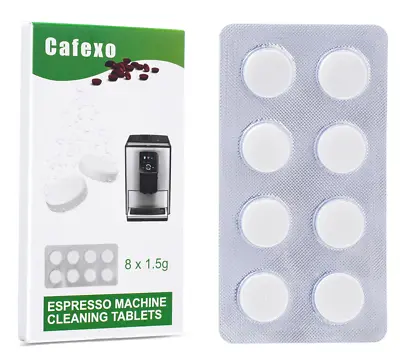 CAFEXO Espresso Machine Cleaning Tablets 1.5g (8 Pack) For Breville Delonghi • $7.90