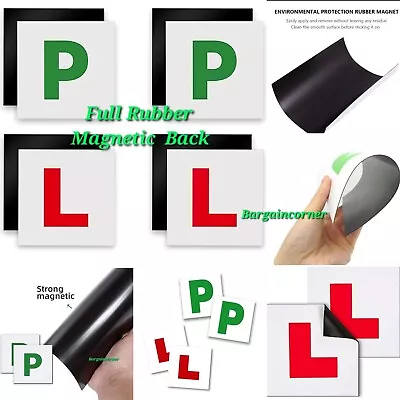 L And P Plates Magnetic Learner New Pass Drivers Plates Full Back Rubber Magnet • £3.98