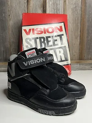 Vision Street Wear Men's Suede Hi Top Retro Skate Shoe SZ 2 1/2 1980's EXC NOS • $250