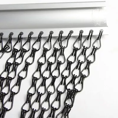 UK Fly Screen Chain Curtain Aluminum Door Metal Chain Insect Blinds 214cm X 90cm • £42.99