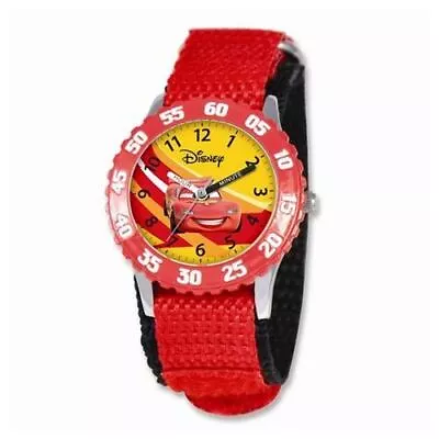 Disney Cars Lightning McQueen Red Hook And Loop Band Time Teacher Watch • $54