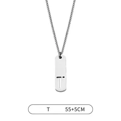 Titanium Steel Letter Pendant Necklace Box Chain Choker Women Men Jewelry Gifts • $2.22