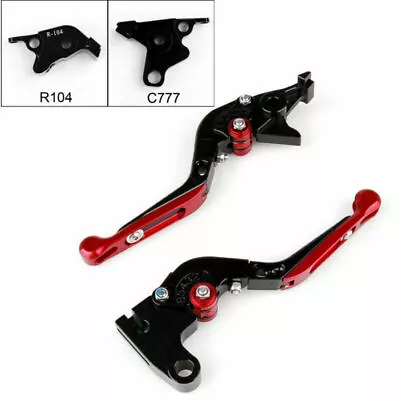 Adjustable Folding Extendable Brake Clutch Levers For Yamaha MT-01 V-MAX Red T9 • £23.98
