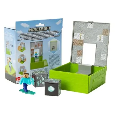 Minecraft Diamond Mine Play Set With Steve Pickaxe Toy & Stickers New In Box • $17.99