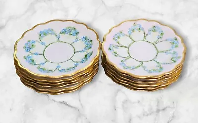 (12) ANTIQUE Moritz Zdekauer M.Z. Austria 5  Gold Trim Saucer Floral Plates NKC • $53.99