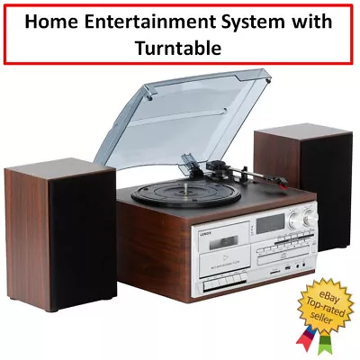 Retro Turntable Vinyl Record Player Bluetooth Home Entertainment Music AM/FM Rad • $348