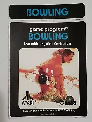 Replacement Atari 2600 Bowling Label - Machine Cut Peel & Stick • $5