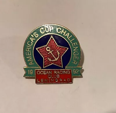 America's Cup Challenger Leningrad Russia Sailboat Yacht Ocean Racing Club Pin • $24.99