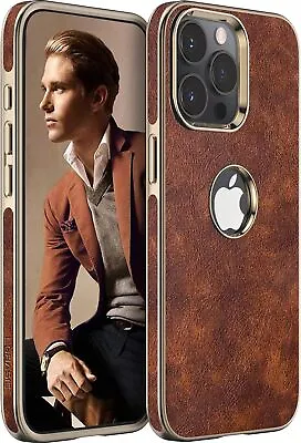 For IPhone 15 Pro Max Case Vintage Leather Thin Slim Luxury PU Soft Flexible • $40.64