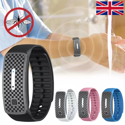 Ultrasonic Mosquito Repellent Bracelet Insect Pest Control Wristband Repeller ~ • £5.59