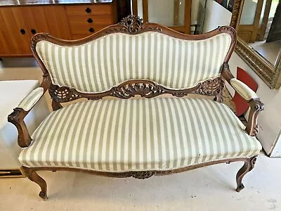 Antique Louis XV Rococo Upholstered Salon Settee Sofa Couch • $1595