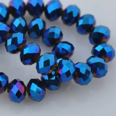 3mm 4mm 6mm 8mm 10mm 12mm Rondelle Faceted Crystal Glass Loose Spacer Beads Lot • $2.15