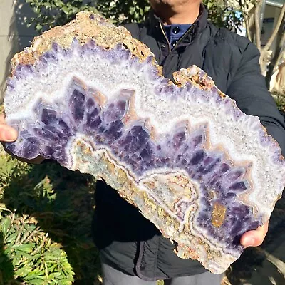 5.95LB Natural Chevron Dream Amethyst Quartz Crystal Slab Rough Mineral Specimen • $0.99