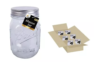 6 Pcs Mason Jars Glass Airtight Jar Pickling Preserving With Lids 500ml • £11.89