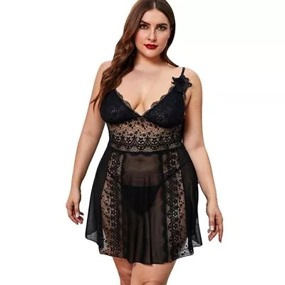 Bodysuit Lingerie Pyjama Negligee Oversize Sexy Women's Lace Night Dress • £12.99