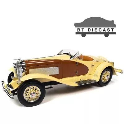 Autoworld 1935 Duesenberg Ssj Speedster 1/18 Diecast Model Gold / Brown Aw305 • $99.90