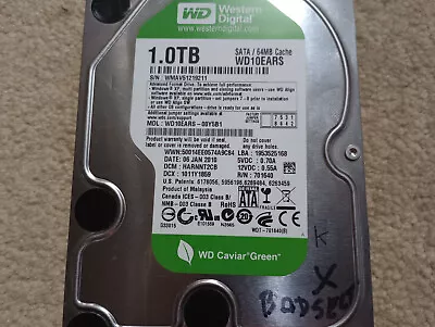 Western Digital Caviar Green 1 TB Internal Hard Drive -WD10EARS • $15