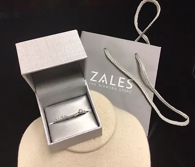 Zales 10K White Gold Diamond Wedding Set Sz 4.25 1/2Ct. TDW. JJ114 • $229