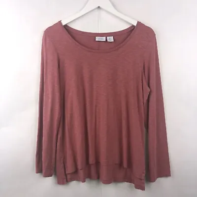 Sigrid Olsen Mauve Long Sleeve Scoop Neck T Shirt Size Large • $20