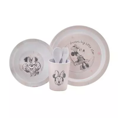 Disney Baby 5 Piece Melamine Feeding Set Cup Bowl Plate Cutlery - Minnie Mouse • £31.19