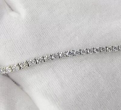 Diamond Bracelet 14K White Gold 5 CT 7 Inch Round Tennis Women • $2299