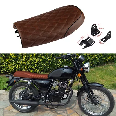 Motorcycle Hump Seat Flat Brat Vintage Saddle For Cafe Racer Yamaha Honda ATV • £34.68